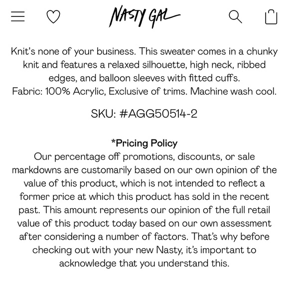 Ivory [Nasty Gal] Balloon Sleeve Knit Sweater | NWT Cream Mock Neck Top | Medium - Picture 14 of 16